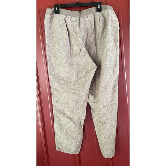 J Jill Love Linen Pants Wide Leg Ankle Crop Lagenlook Boho Minimalist Womens L - Picture 2 of 8